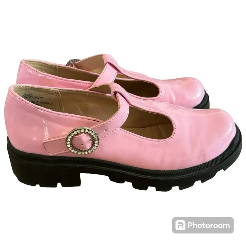 Steve Madden Girls Shoes Suzey Mary Jane Bubble Gum Pink Patent Size 3
